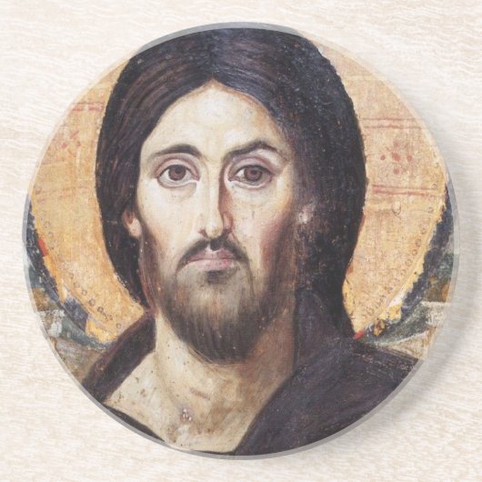 Jezus Christus Zandsteen Onderzetter (Voorkant)