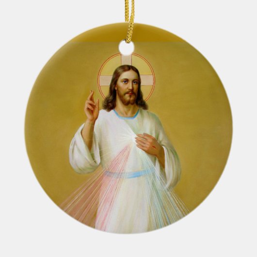 Jezus Christus zegenend Keramisch Ornament (Voorkant)