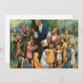 Jezus Christus Zegenende Kinderen, Oude Religie Kaart (Voorkant / Achterkant)