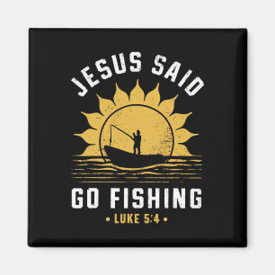 Jezus Christus zei ga vissen Christelijke visser F Magneet
