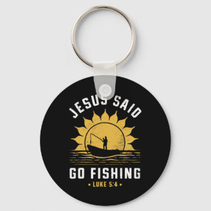 Jezus Christus zei ga vissen Christelijke visser F Sleutelhanger