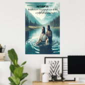 Jezus Christus: Zijn doopreis Poster (Thuiskantoor)