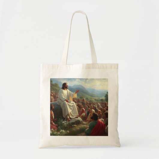 Jezus Christus zit de massa te prediken Tote Bag (Voorkant)