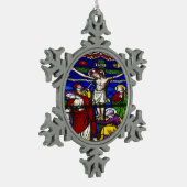 Jezus Christus zoon heeft genade Tin Sneeuwvlok Ornament (Links)