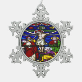 Jezus Christus zoon heeft genade Tin Sneeuwvlok Ornament