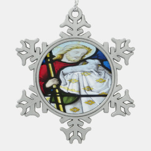 Jezus Christus zoon van God erbarm je Tin Sneeuwvlok Ornament