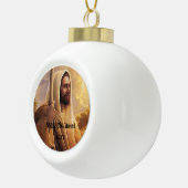 Jezus Christus zoon van God heeft snowflake Pewte Keramische Bal Ornament (Rechts)