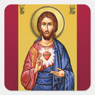 Jezus Christus Zoon van God nieuw Vierkante Sticker