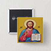  Jezus Christus zoon van God sleutelhanger Vierkante Button 5,1 Cm (Voorkant /achterkant)