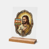 Jezus Cloud Opslag Vol Waarschuwing Betaalmuur Tec Acryl Bord (Hoek)