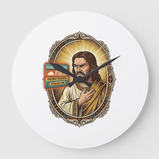 Jezus Cloud Opslag Vol Waarschuwing Betaalmuur Tec Grote Klok (Voorkant)