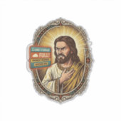Jezus Cloud Opslag Vol Waarschuwing Betaalmuur Tec Sticker (Voorkant)