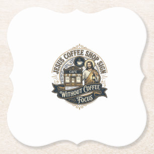 Jezus Coffee Shop Bord Zonder Coffee Focus Jezus Kartonnen Onderzetters