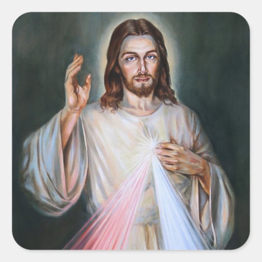 Jezus Compassie schilderij Vierkante Sticker (Voorkant)