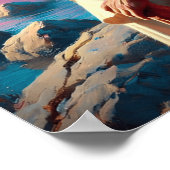 Jezus contemplatie naast majestueuze kustlijn poster (Hoek)