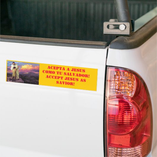 Jezus Cross Salvation, ACEPTA A JESUS COMO TU S... Bumpersticker (Op Truck)