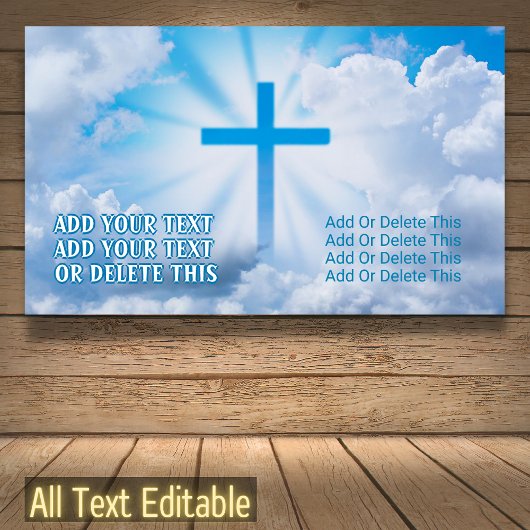 Jezus Cross White Clouds Blue Sky Beaming Paast Spandoek