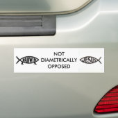 Jezus / Darwin : Niet diametraal tegengesteld Bumpersticker (Op auto)