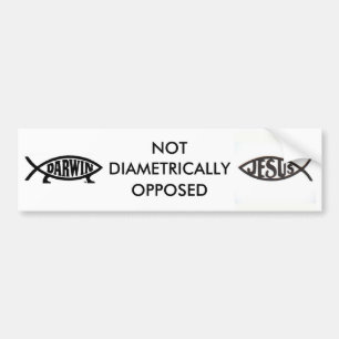 Jezus / Darwin : niet diametraal tegenovergesteld Bumpersticker