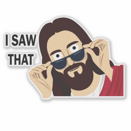Jezus, dat zag ik sticker (Voorkant)