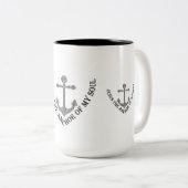 JEZUS DE ANKER VAN MIJN ZIEL TWEEKLEURIGE KOFFIEMOK (Voorkant rechts)