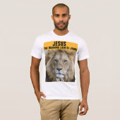 JEZUS DE BRULLENDE LEEUW VAN JUDA, CHRISTELIJK T-S T-SHIRT (Voorkant volledig)