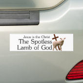 Jezus de Christus, spotloze lammeren van God Bumpersticker (Op auto)