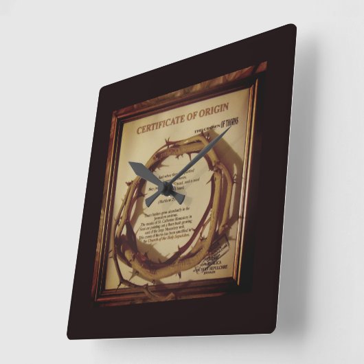 JEZUS, DE DOORNKROON VIERKANTE KLOK (Hoek)