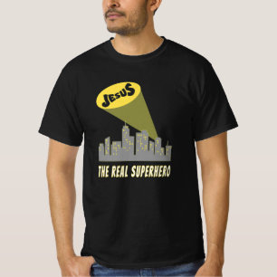 Jezus de echte superheld Bat Signal T- T-shirt