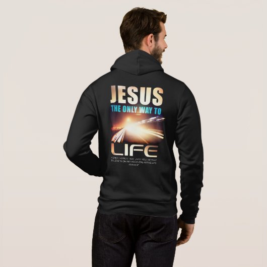 Jezus: De enige manier om Christelijk geloof te le Hoodie (Achterkant volledig)
