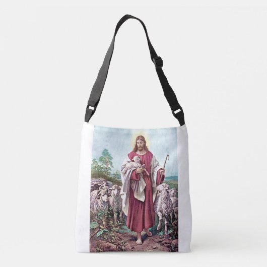 Jezus, de goede herder crossbody tas (Achterkant)