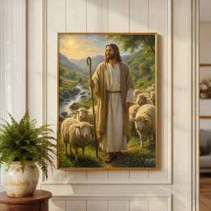 Jezus de Goede Herder in Golden Valley Poster