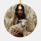 Jezus de Goede Herder met het Lam Keramisch Ornament (Voorkant)