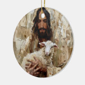 Jezus de Goede Herder met het Lam Keramisch Ornament (Links)