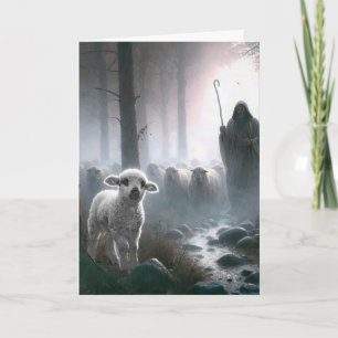 Jezus de Goede Herder met Verloren Lam Kaart