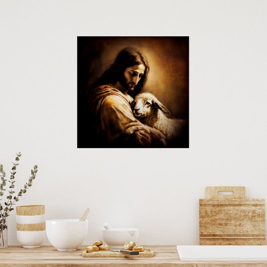 Jezus ~ De Goede Herder ~ Psalm 23 ~ Poster (Keuken)