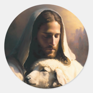 Jezus de Goede Herder Ronde Sticker