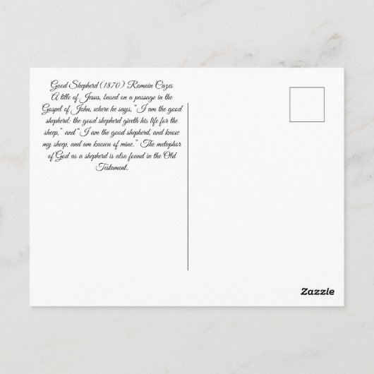 Jezus de Good Shepherd Briefkaart (Achterkant)