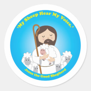 Jezus de Good Shepherd Ronde Sticker