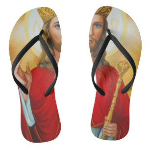 Jezus de Koning Zegenend Heilig Hart van Jezus Teenslippers