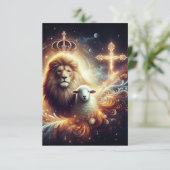 Jezus de Leeuw en het Lam Bedankkaart (Staand voorkant)