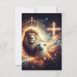 Jezus de Leeuw en het Lam Bedankkaart