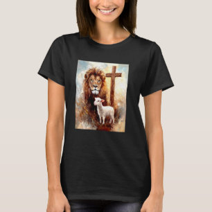 Jezus de Leeuw Lam het Kruis Katholiek Christelij T-shirt