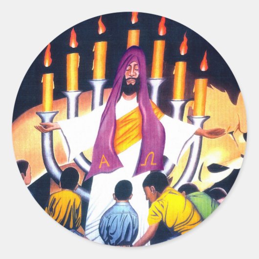 Jezus, de leeuw van de stam van Judah Ronde Sticker (Voorkant)