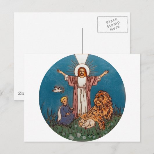 Jezus de Leon en de Lamb Briefkaart (Voorkant / Achterkant)