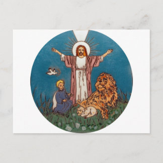 Jezus de Leon en de Lamb Briefkaart