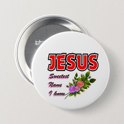 Jezus de liefste naam ronde button 7,6 cm (Voorkant /achterkant)