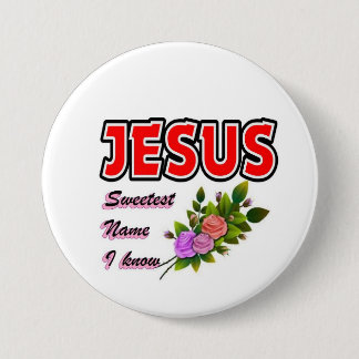 Jezus de liefste naam ronde button 7,6 cm