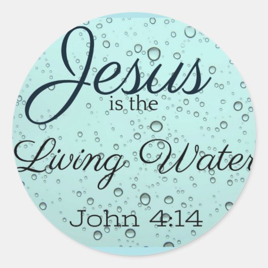 Jezus de Living Water Ronde Sticker (Voorkant)