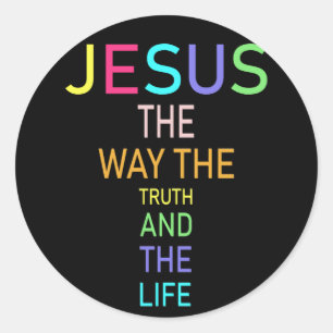 Jezus de manier waarop de waarheid en het levensge ronde sticker